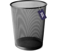 Poubelle en métal noir de 10 litres pour bureau