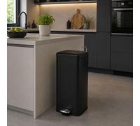 Poubelle en métal Poubelle à pédale 30L noir