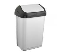 Poubelle en plastique à couvercle basculant 10 litres - Gris Clair