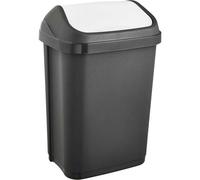 Poubelle en plastique à couvercle basculant 10 litres - Gris Foncé