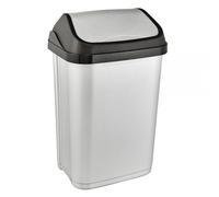 keeeper Poubelle Swing-Bin OKT 2053706 – plastique, couvercle basculant 25 L Gris