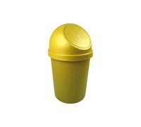 Poubelle en plastique à couvercle Push the flip 45 litres - Jaune