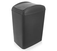 Poubelle en plastique - ORION - 10 l - Gris foncé mat - 23x16,5x32 cm - Couvercle basculant - Légère