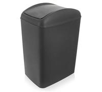 Poubelle en plastique - ORION - 10 l - Gris foncé mat - 23x16,5x32 cm - Couvercle basculant - Légère