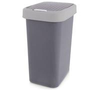 Poubelle en plastique - ORION - 25 l - Gris - Couvercle basculant - 33x25,5x45,5 cm - Résistant - Léger