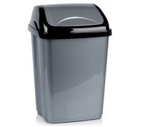 Poubelle en plastique - ORION - 26L - Gris - Couvercle amovible - Couvercle basculant - 34x27x50 cm - Résistant - Léger
