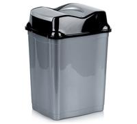Poubelle en plastique - ORION - 28 l - Gris - 34,5x26x49,5 cm - Couvercle basculant - Résistant - Léger