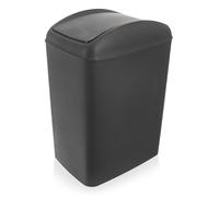Poubelle en plastique - ORION - 5 l - Gris foncé - 17,5x13x25 cm - Couvercle basculant - Résistant - Léger
