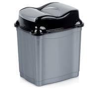Poubelle en plastique - ORION - 5L - Gris - Couvercle amovible - 21,5x16,5x25,5 cm - Compacte - Anti-odeurs