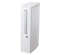 Poubelle en plastique pour espaces réduits, avec set de brosses de toilette intégré
