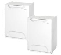 Poubelle en polypropylène, de couleur blanche, lot de 2, capacité de 40 litres