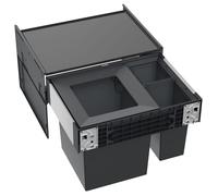 Poubelle encastrable BLANCO SELECT II BIG 60/3 Nombre de bacs : 3 (2 x 6 l et 1 x 35 l) Noir 528148