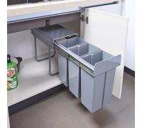 Poubelle encastrable 'Froland' 48x26x42cm gris 3x10L