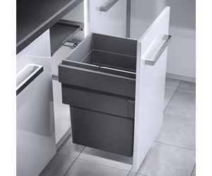 Poubelle encastrable Hailo pour cuisine, 45 cm, à ouverture par le devant, à fermeture automatique