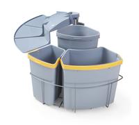 Poubelle encastrable 'Kollby' 2 x 12L+1 x 6L pivotante plastique avec couvercle Gris