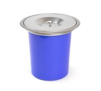 Emuca Poubelle encastrable Recycle 5 L avec couvercle pour plan de travail acier inoxydable Bleu