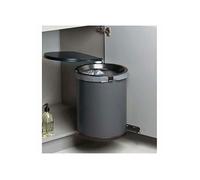 Poubelle encastrable porte pivotante à ouverture automatique 30 L anthracite noir 320 mm fixation droite ou gauche amortisseur sans