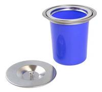 Emuca Poubelle encastrable Recycle 5 L avec couvercle pour plan de travail acier inoxydable Bleu