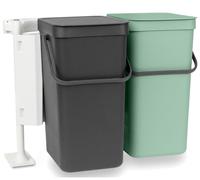 Poubelle encastrable SORT & GO 2 x 16 l, gris/vert, Brabantia