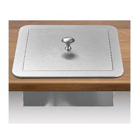 Poubelle Encastrée INOX pour Plan de Travail - Bac à Ordures Intégré, Réceptacle Anti-Odeur Gain de Place pour Cuisine et Usage Commercial(Single Lid,21.7x21.7cm)