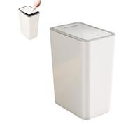 Poubelle étroite avec couvercle - LEVYS - Capacité 10 L - Dimensions 15,5x22x32,5 cm - Anti-odeur - Mécanisme à pression