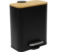 Poubelle étroite pour salle de bain avec bambou ZETRU, 5 l