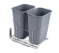 Poubelle Extractible à Double Poubelle Coulissante de Grande capacité de 35 L avec Glissière d'amortissement à Fermeture Lente Résistant à la Rouille Conteneur à Déchets Sous l'armoire pour