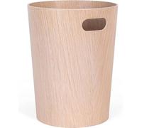 Poubelle Famanu, design moderne, aspect bois, chêne blanc