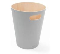 Poubelle Famanu en bois de hêtre - Capacité de 7,5 litres - Gris - Avec poignées - Design moderne