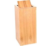 Poubelle Fine Grain de Bois avec Couvercle Bascule - Grand Bac Rectangulaire avec Doublure Amovible, Panier Anti-Odeur pour Maison, Bureau et Salon(Walnut,H650xW300MM)