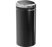 Poubelle Fortuna Lai Sensor 42 L, poubelle électrique automatique avec couvercle, inoxydable, pour salle de bain, bureau, cuisine, salle à manger, acier, noir