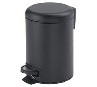 Poubelle grande, noire, 5 litres, en acier inoxydable, système de fermeture douce