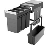 Poubelle Hailo 3666921 avec support Carry 2 gris foncé