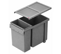 Poubelle Hailo AS Tandem 24+7 L, gris foncé, 3669111
