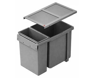 Poubelle Hailo AS Tandem 24+7 L, gris foncé, 3669111