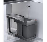 Poubelle Hailo pour cuisine ou salle de bains, à encastrer dans un meuble de 40 à 90 cm, avec système d'ouverture automatique