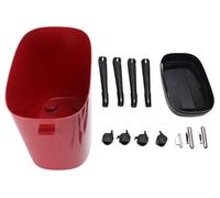 Poubelle haute sur roulettes, capacité de 15 litres, poubelle étroite de grande capacité pour la cuisine, la salle de bain, le salon, le bureau, de couleur rouge
