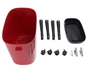 Poubelle haute sur roulettes, capacité de 15 litres, poubelle étroite de grande capacité pour la cuisine, la salle de bain, le salon, le bureau, de couleur rouge