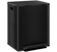 Poubelle HOMCOM 2 x 25 L avec couvercle, pédale et seau intérieur en acier inoxydable