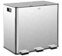 Poubelle HOMCOM 3 x 20 L en acier inoxydable avec couvercle à fermeture douce, couleur argent
