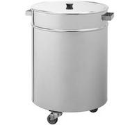 Poubelle Inox sans Pédale sur Roue By Pinha Métallisé G