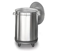 Poubelle inox sur roulettes 60 L