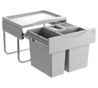 Poubelle intégrable Hailo Tandem, triple compartiment, pour cuisine, adaptée aux meubles de 50-60 cm, avec système de coulissement complet