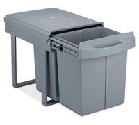 Poubelle intégrée Duo, capacité 2 x 20 litres, dimensions 41,3 x 34 x 51,8 cm, couleur grise