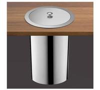 Poubelle Intégrée INOX Premium - Bac à Déchets Encastré avec Couvercle Bascule, Réceptacle Robuste pour Restaurant, Bar et Placard de Cuisine(Lid+Bucket,Diameter 24 cm)