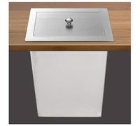 Poubelle Intégrée INOX Premium - Bac à Déchets Encastré avec Couvercle Bascule, Réceptacle Robuste pour Restaurant, Bar et Placard de Cuisine(Lid+Bucket,29.5cmx19.5cm)