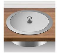 Poubelle Intégrée INOX Premium - Bac à Déchets Encastré avec Couvercle Bascule, Réceptacle Robuste pour Restaurant, Bar et Placard de Cuisine(Single Lid,Diameter 24 cm)