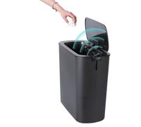 Poubelle intelligente de 13 litres - Capteur infrarouge sans contact + bouton + ouverture au pied - Noir
