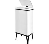 Poubelle intelligente - Poubelle à capteur - Élimination hygiénique des déchets - Ouverture automatique - 50 litres - Blanche