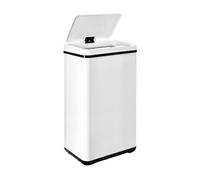 Poubelle intelligente sans pieds avec ouverture automatique ou contact manuel, 50 l, hauteur : 67,5 cm (x35,5 x 26), blanc.